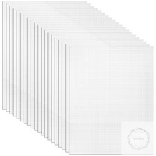 20 Pack 7 Count Clear Plastic Mesh Canvas Sheets for Embroidery Crafting - 10.5"