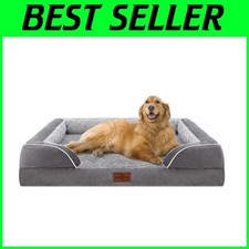 Orthopedic XL Dog Bed 42x30 Inch, Non-Slip Bottom, Grey