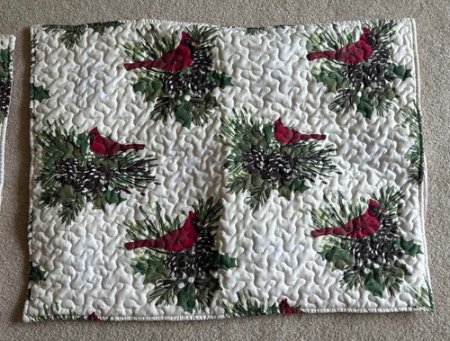 Red Cardinal Living Quarters Quilted Queen Bedding 2Shams 25"x19" - Picture 9 of 10