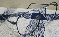 Vtg Artcraft Eyeglass Frames Z87 WF673 67393 60-19-150 Aviator Silver Black USA