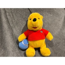 VTG Winnie the Pooh Teddy Bear with Honey Pot 12 inch Plush Stuffed Animal 1994
