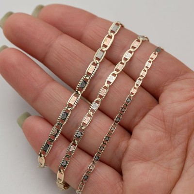 Valentino Gliederarmband 10K GOLD Herz strukturiert dreifarbig Gold alle Größen