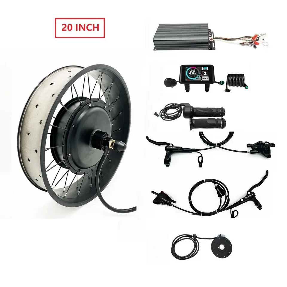 48V-72V 100A 3000W-5000W Rear Motor Fat Wheel Conversion Kit 20/24/26 x 4.0 inch - Image 2 of 4