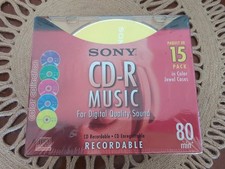 Sony CD-R Music Color Collection 15 Pack 700MB 80min Blank Discs – New Sealed E1
