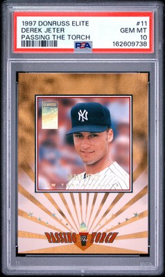 1997 Donruss Elite Passing The Torch Derek Jeter 0855/1500 PSA 10 POP 22