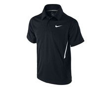 Nike Tennis Polo S/S Black Shirt Top Boys Youth M Medium NWT