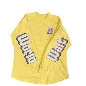 Walt Disney World Spirit Jersey Yellow Retro Rainbow Logo Women's Medium