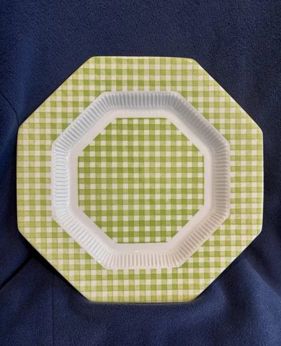 Vintage Independence Ironstone Interpace Limerick Dinner Plate Green Japan