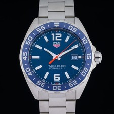 TAG Heuer Formula 1 WAZ1010 Blue 43mm Quartz Men's Watch + Box & Papers