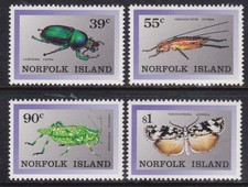 1989 Endemic Insects of Norfolk Island MUH Set of 4 Stamps