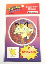 SEALED Pokemon Artbox SUPER SIZE Stickers Nintendo MEOWTH RATICATE 1995