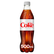 Diet Coke 24 x 500ml Bottles Sugar Free Fizzy Soft Drink Refreshing Taste