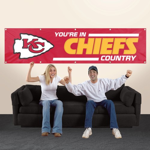 KANSAS CITY YOU'RE IN CHIEFS COUNTRY 8' X 2' BANNER 8 FUSS SCHWERGEWICHTSSCHILD - Bild 3 von 5