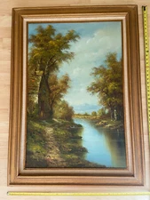 Country creek, oil painting by artist -  I.Cafier