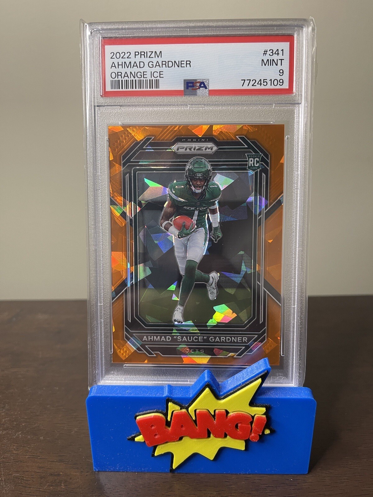2022 Prizm Ahmad "Sauce" Gardner Orange Ice Rookie SP #341 PSA 9 Mint NY Jets