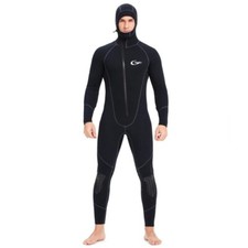 Men 7mm Neoprene Hoodie Wetsuit Front Zip Full Body Keep Warm Scuba Diving Suits