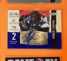 ROBERT JORDAN California / CFL 2008 Sage Hit Certified AUTOGRAPH Card