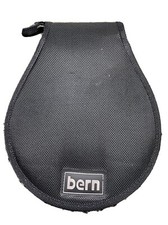 Bern Headphone Black Zipper 6  Circular Folding Zip Headphone Soft Travel Case