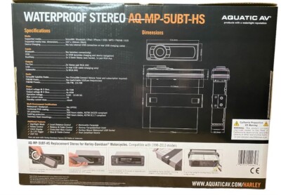 Aquatic AV AQ-MP-5UBT-HS AV Bluetooth USB Stereo | For Harley