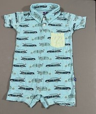 KicKee Pants Baby Bodysuit Romper Shortall Size 6-12 Mo Surfer Beach Vacation