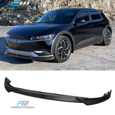 Fits 22-24 Hyundai Ioniq 5 Matte Black PP IKON Front Bumper Lower Lip 3PCS Set