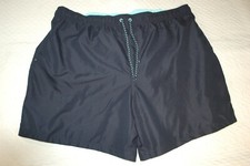 Mens NAVY BLUE SWIM TRUNKS Above Knee, 8" Inseam POCKETS Size 3XL 48-50