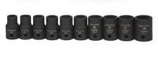 1/2" Drive 12pt Impact Shallow Socket Set 10pc Supertorque Black Finish Williams
