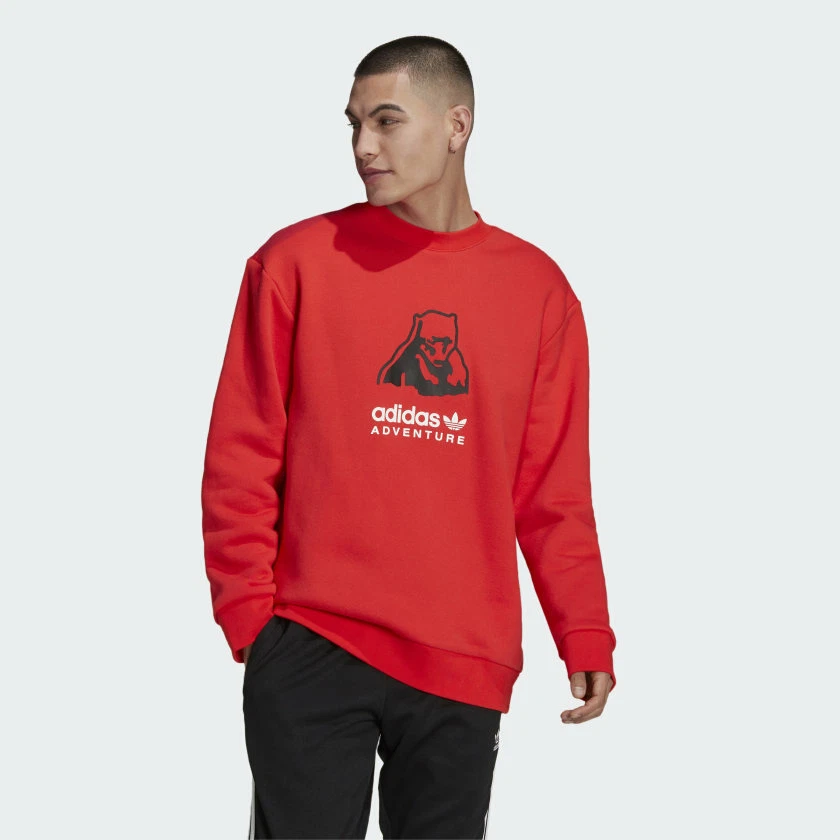 Adidas large logo crew sweatshirt hot sale