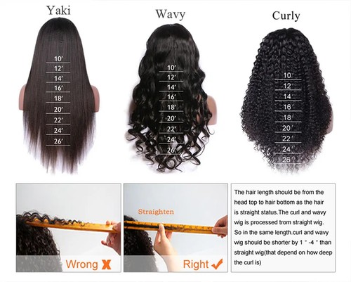 Kinky Straight 13x4 Lace Front Glueless Wig Glueless Human Hair Wigs Pre Plucked - Picture 15 of 15