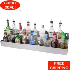 42" Stainless Steel Double Tier Commercial Bar Speed Rail Liquor Display Rack