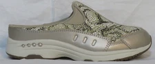 EASY SPIRIT WOMEN CLOG MULE US 5 M GOLD SNAKE PRINT LEATHER TRAVELTIME 419 NIB