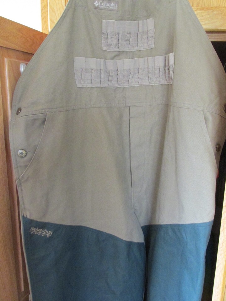 COLUMBIA BRIARSHUN STOUT HUNTING Bib Overalls Men's 2XL Olive w/Game