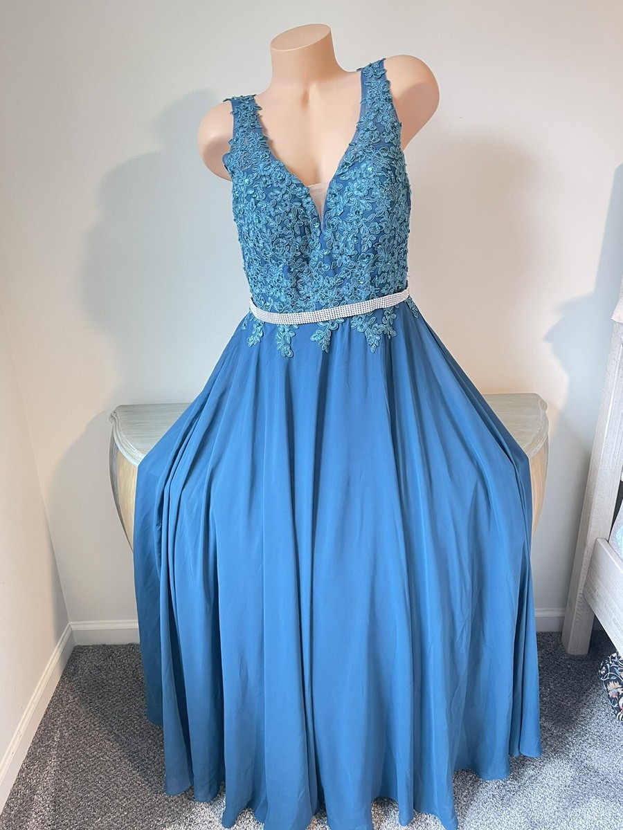 blue maxi dress wedding Quinton Ruffle Maxi Dress in Blue