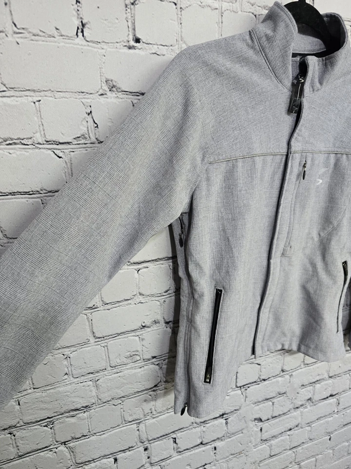 Showers Pass Jacket Womens S Gray Houndstooth Cycling Full Zip Portland Gorpcore - Image 3 of 4