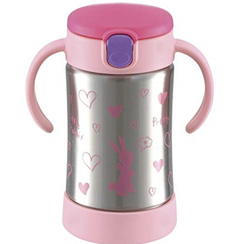 Richell Baby Bottle Tri Cell Insulated Straw Mug 300ml stainless