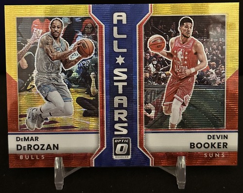 2022 Panini Donruss Optic DeMar DeRozan Devin Booker All Stars Yellow Red 23/99 - 第 1/2 張圖片