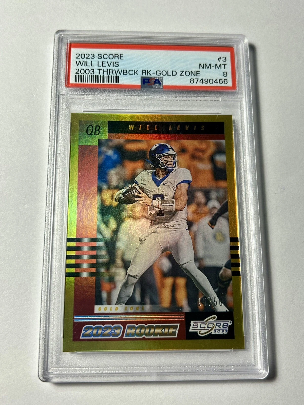 Will Levis Panini Score 2003 Throwback Rookie #3 Gold Zone