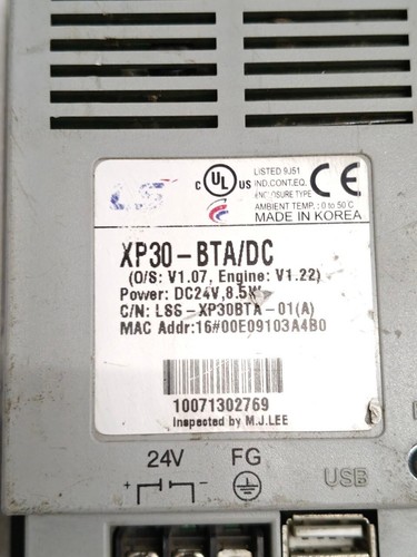 LS ELECTRICS XP 30 BTA / DC HUMAN MACHINE INTERFACE HMI DISPLAY - 第 6/8 張圖片