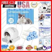 Drawstring Cat Litter Liners - 100 Pack, Leakproof  Thickened for Odor Control