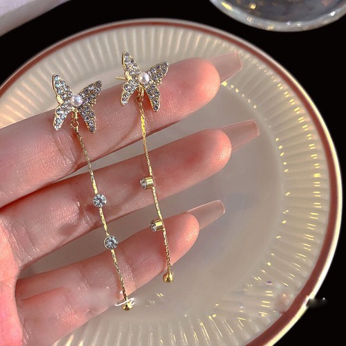925 Silver Pearl Crystal CZ Ear Stud Earrings Drop Dangle Women Wedding Jewelry - Photo 62 sur 81