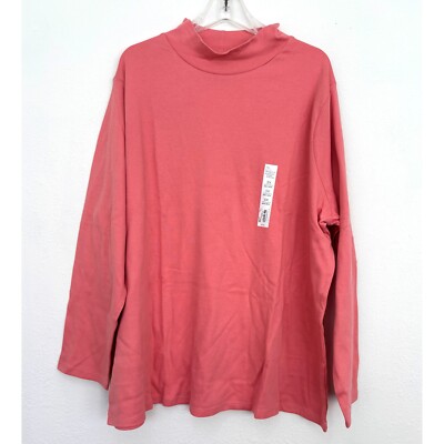 Croft Barrow Womens Mock TurtleNeck Top Sz 3X Essential Casual Basic Minimalist
