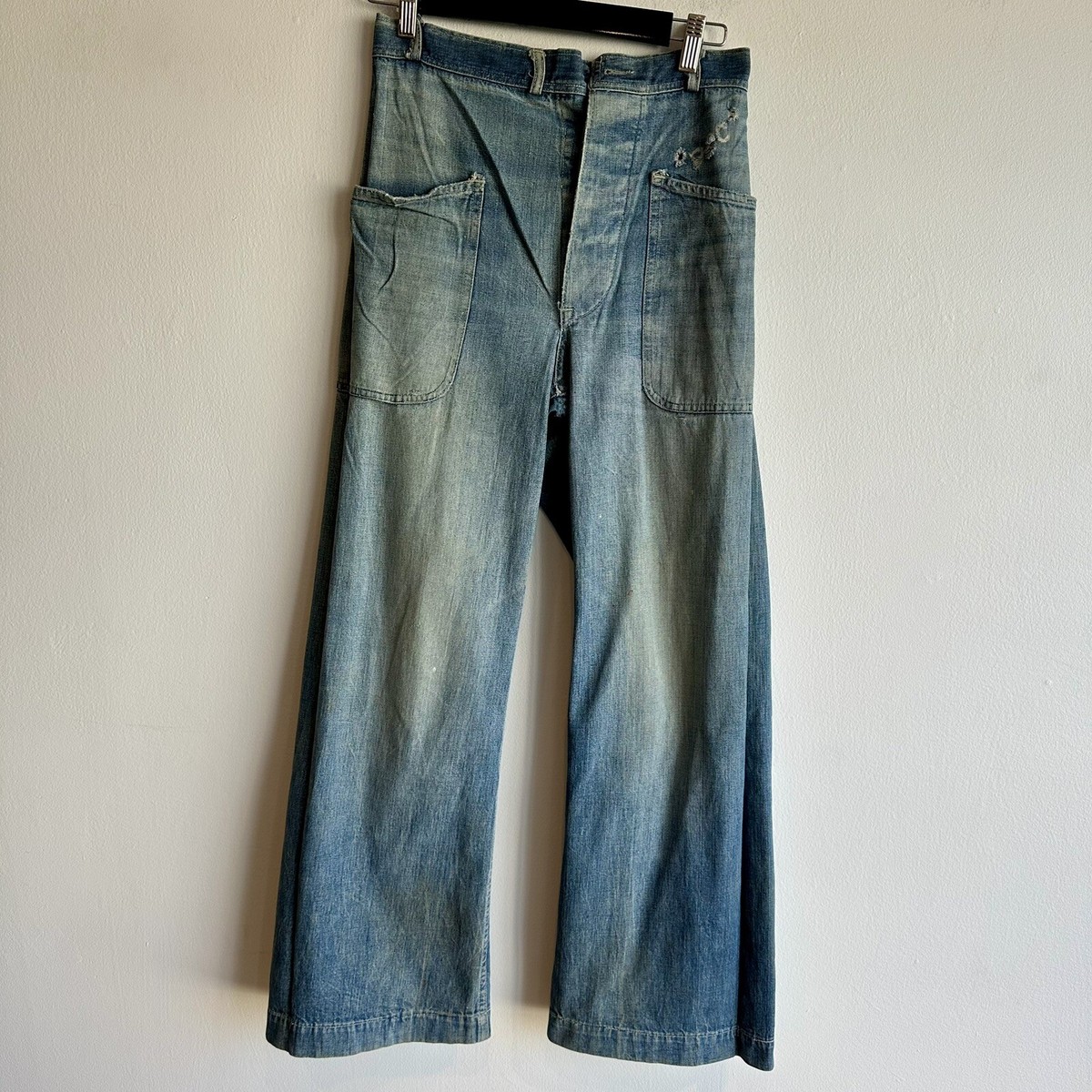 WWII US Navy Denim Dungarees Low Pocket Pants Stenciled | eBay