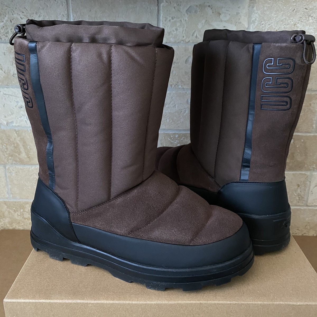 UGG CLASSIC KLAMATH CEDAR SUEDE TEXTILE WATERPROOF SHORT SNOW BOOTS SIZE  WOMEN