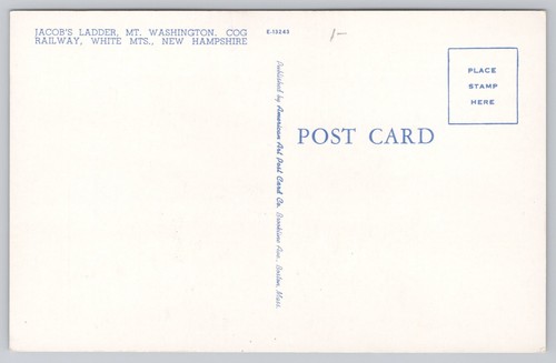 Jacobs Ladder Cog Railway Mt. Washington NH UNP Postcard - Picture 2 of 2