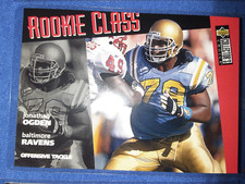 1996 Collector's Choice Card #4 Jonathan Ogden, Baltimore Ravens. NFL RC Rookie. rookie card picture