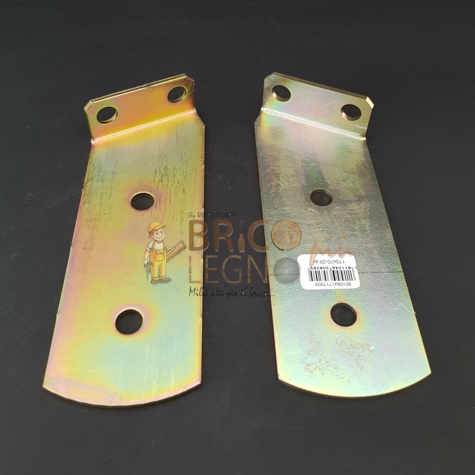 Staffe per travi in legno Coppia Supporti per pensiline inclinate 25° SX+DX 2 pz - Immagine 4 di 4