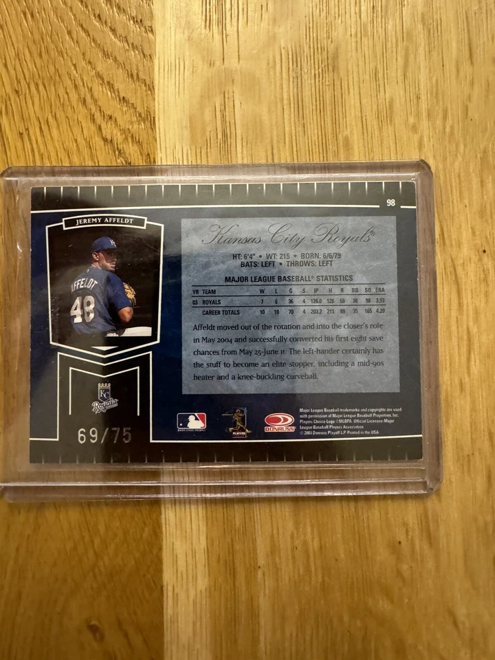 2004 Leaf Certified Cuts - Marble Blue #98 Jeremy Affeldt Nice 🔥69/75🔥Auto - Image 4 of 4