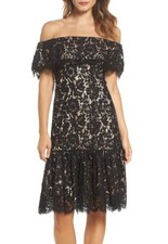Eliza J 161459 Women's Lace Off the Shoulder Dress Petite Black Sz. 10P