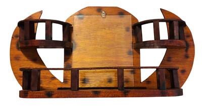 1950s HANDMADE WOOD ''STAIRWAY TO THE STARS'' VINTAGE FOLK ART DOUBLE MOON (109)