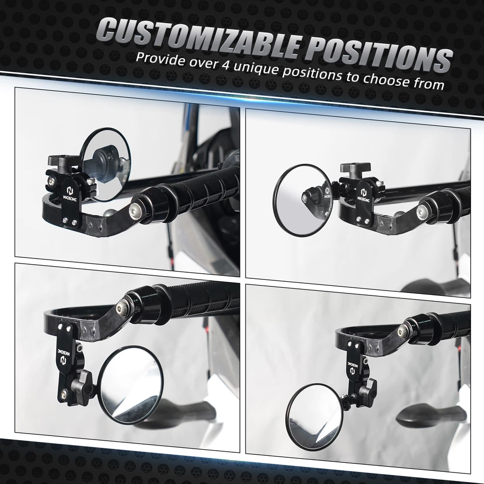 Kits de espejos retrovisores abatibles rápidos NICECNC para Yamaha YZ80 YZ85 YZ100 YZ125 YZ250 YZ400 Foto 4 de 4